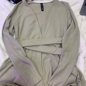 Green Long Sleeve Romper